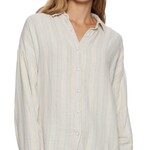 Flag and Anthem Ansonia LS Striped Linen Blend Boyfriend Shirt