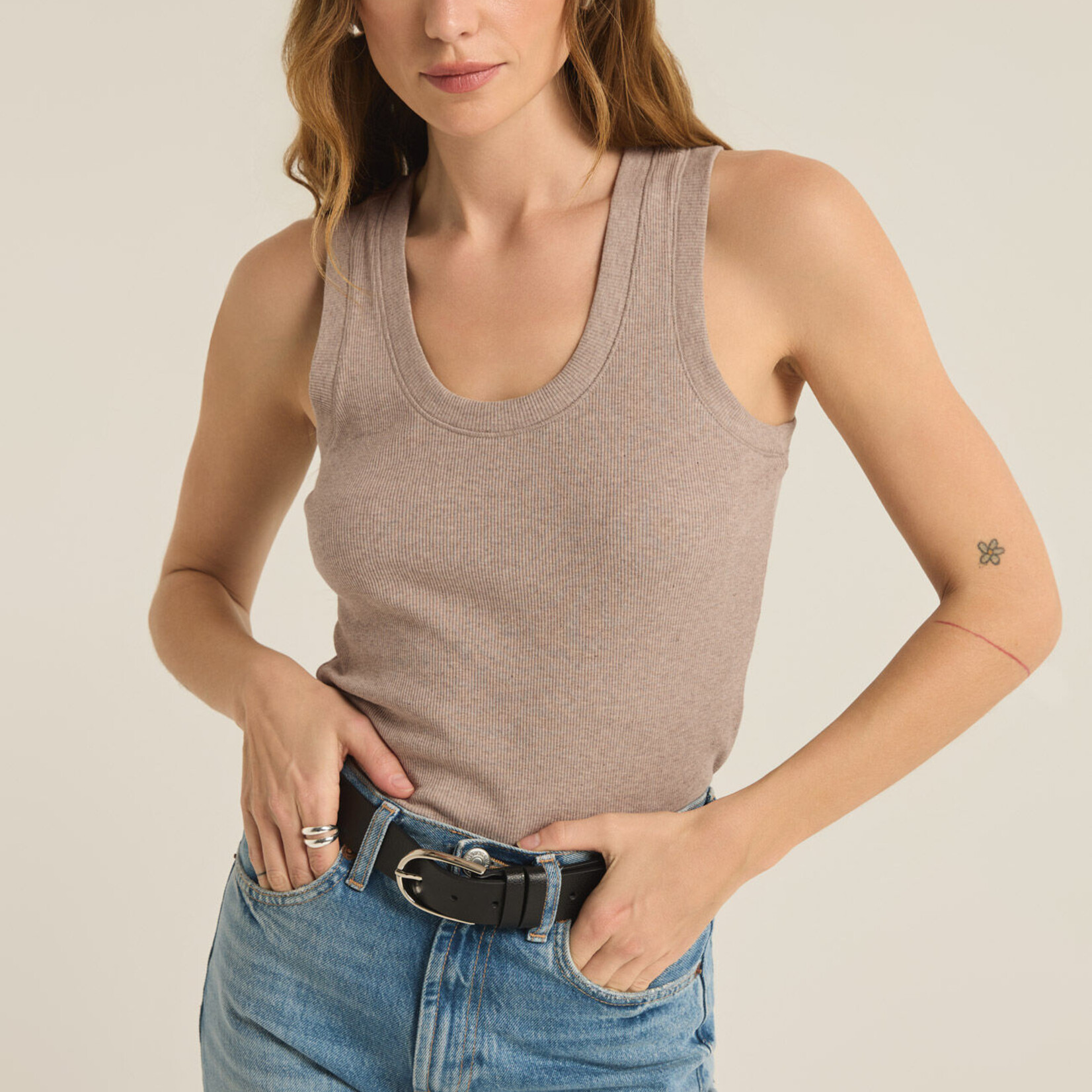 Z Supply Z Supply Sirena Rib Tank Heather Taupe