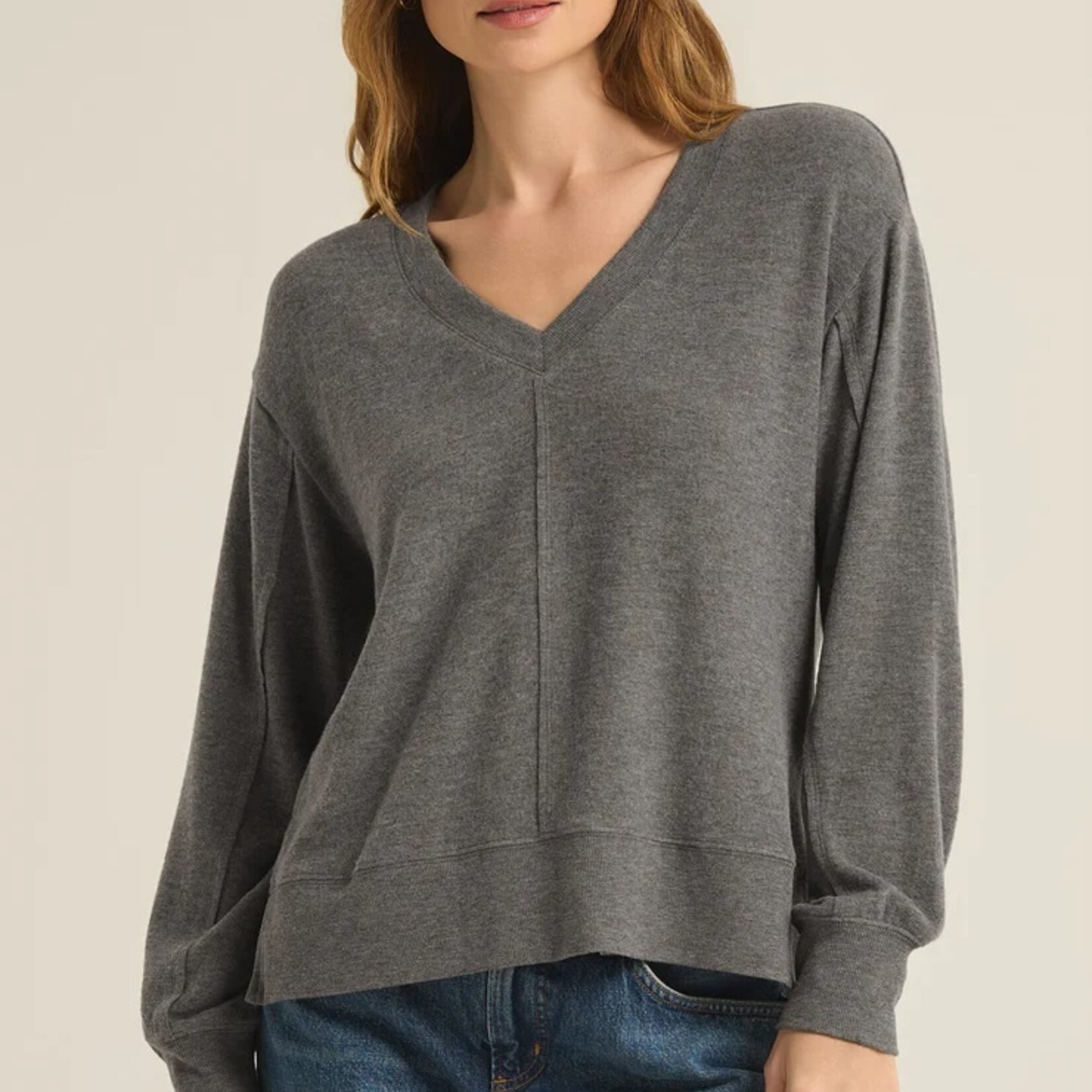 Z Supply Z Supply Wilder Cloud V-neck Top CC Heather