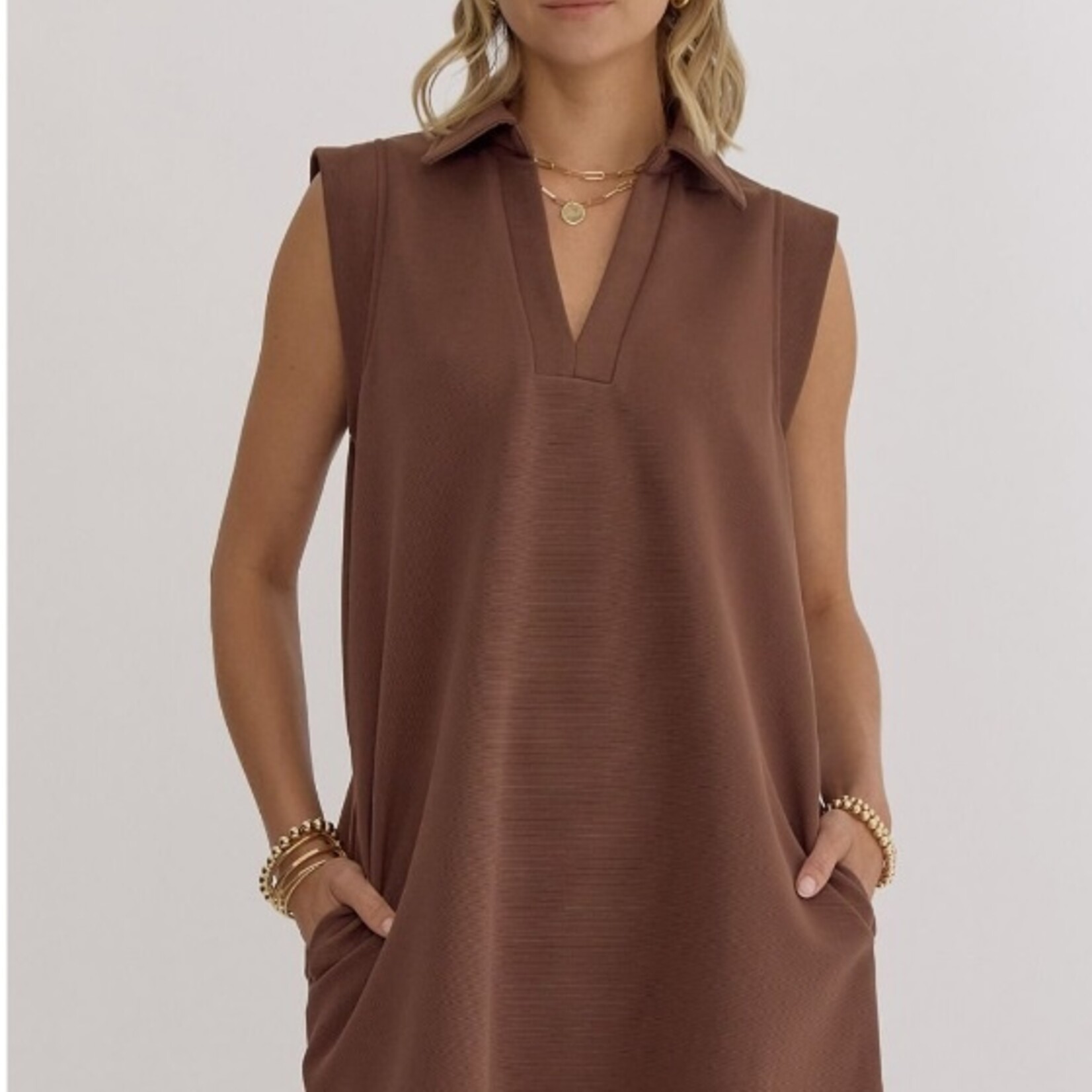 Entro Ribbed Espresso Dress