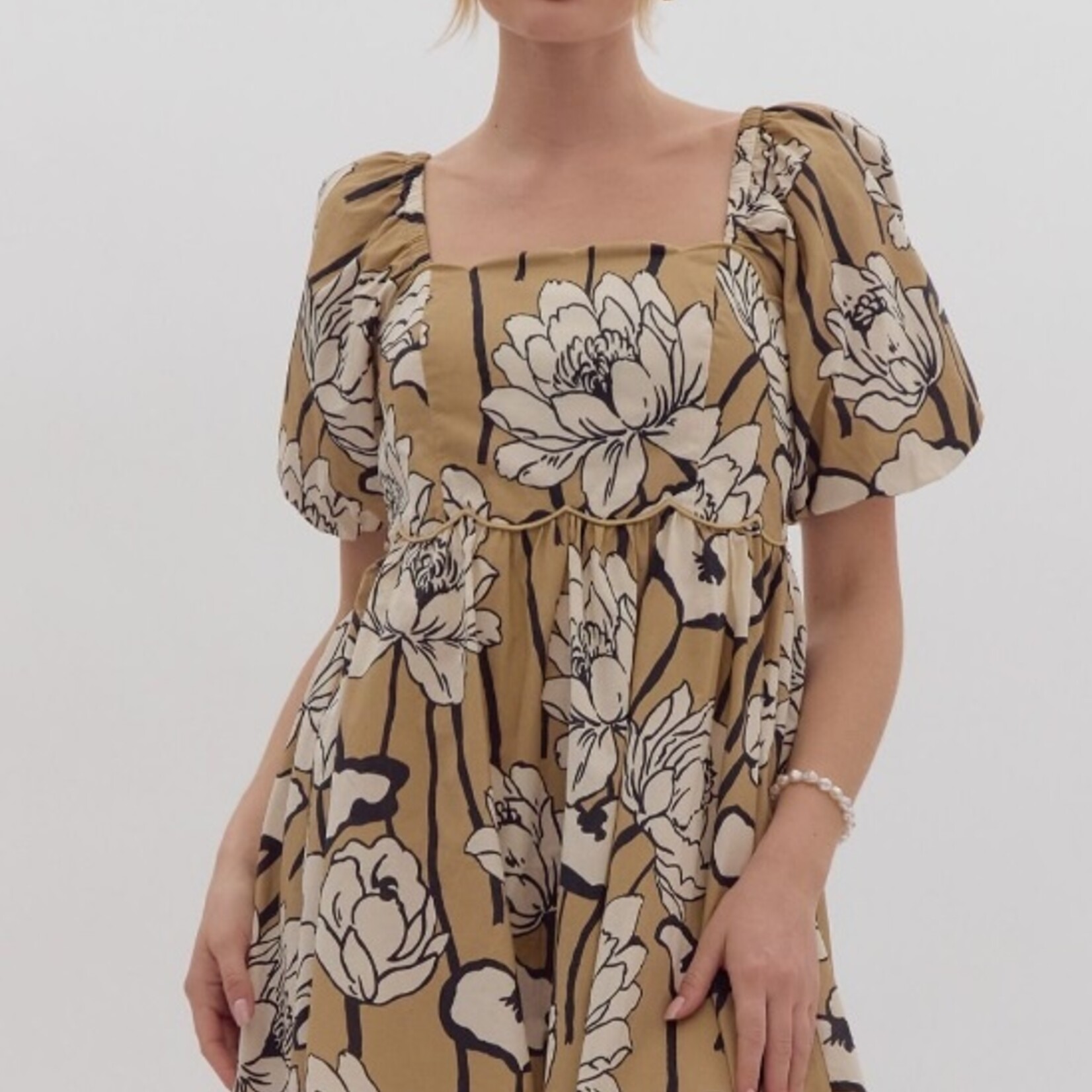 Entro Taupe Babydoll Dress