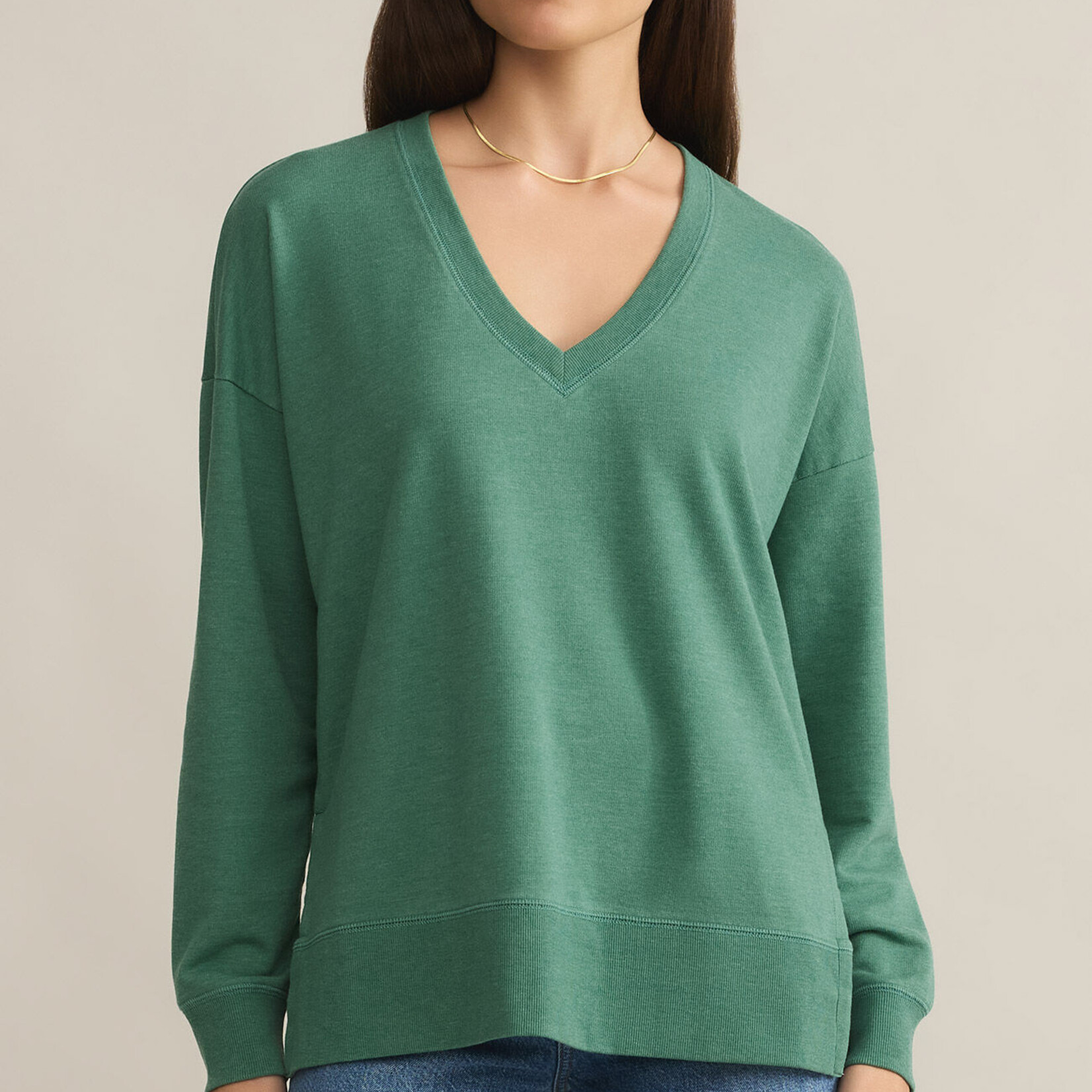 Z Supply Z Supply Modern V-Neck Weekender Botanical Green