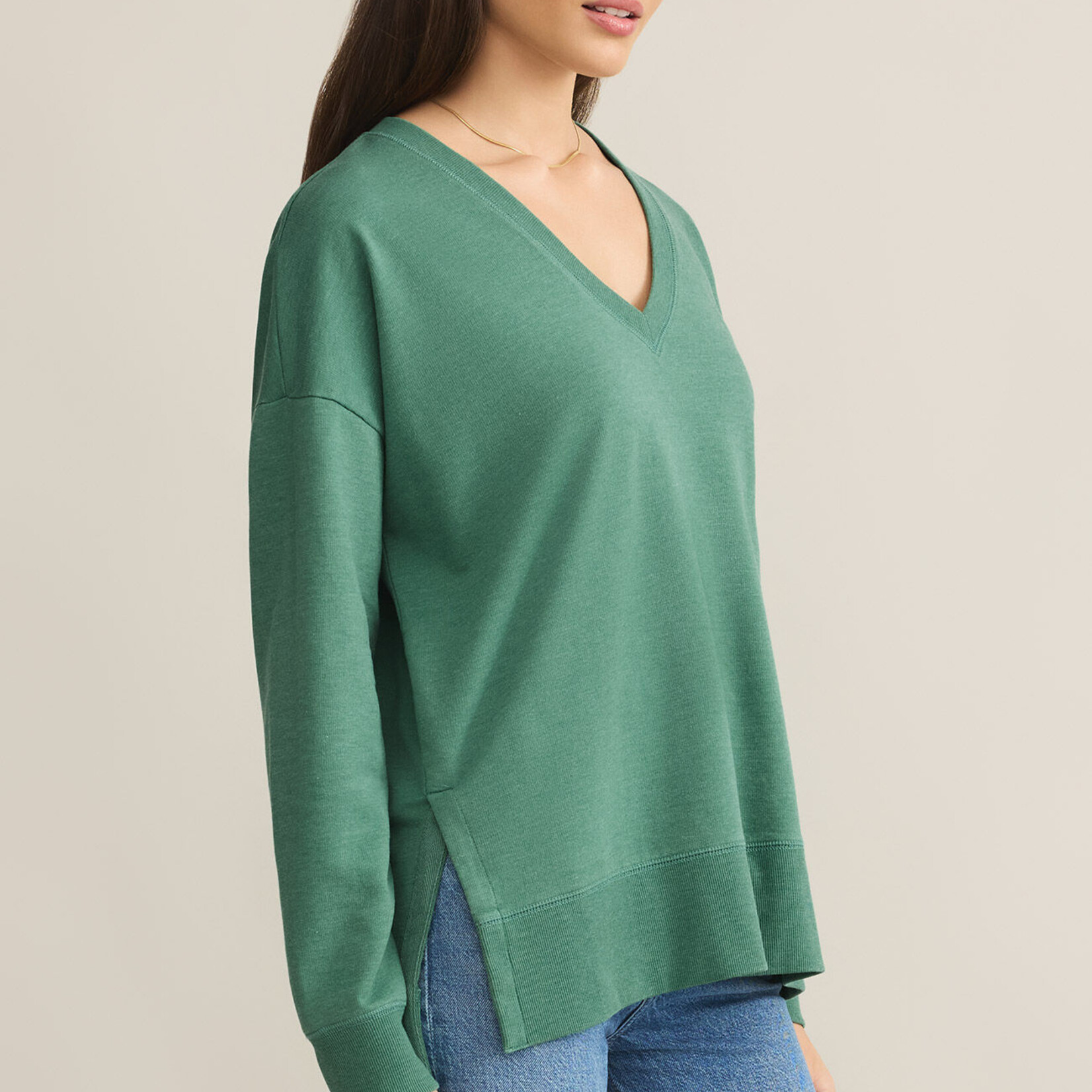 Z Supply Z Supply Modern V-Neck Weekender Botanical Green