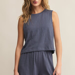 Z Supply Z Supply Sloane Textured Top Worn Blue