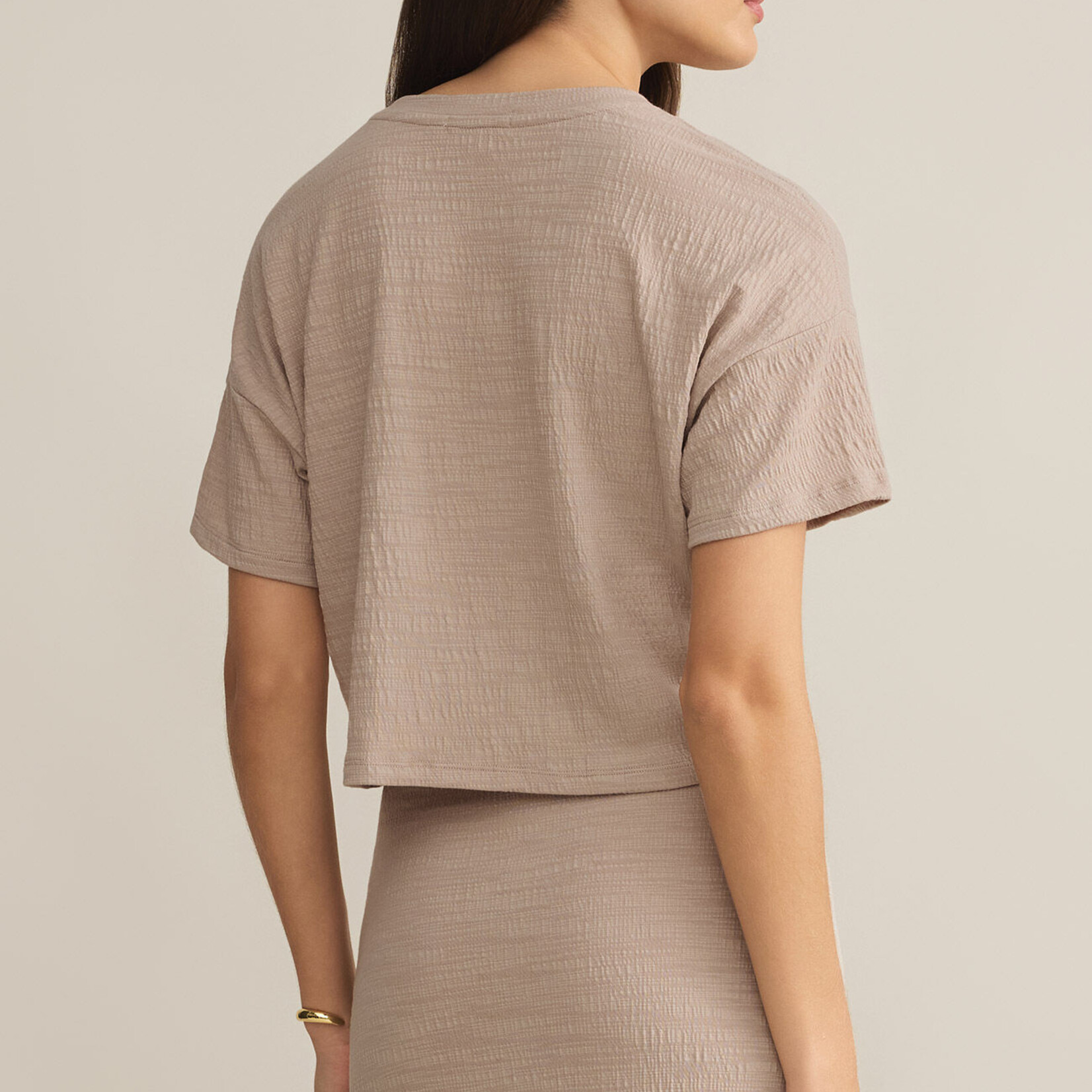 Z Supply Z Supply Textured Cropped Tee Parchment