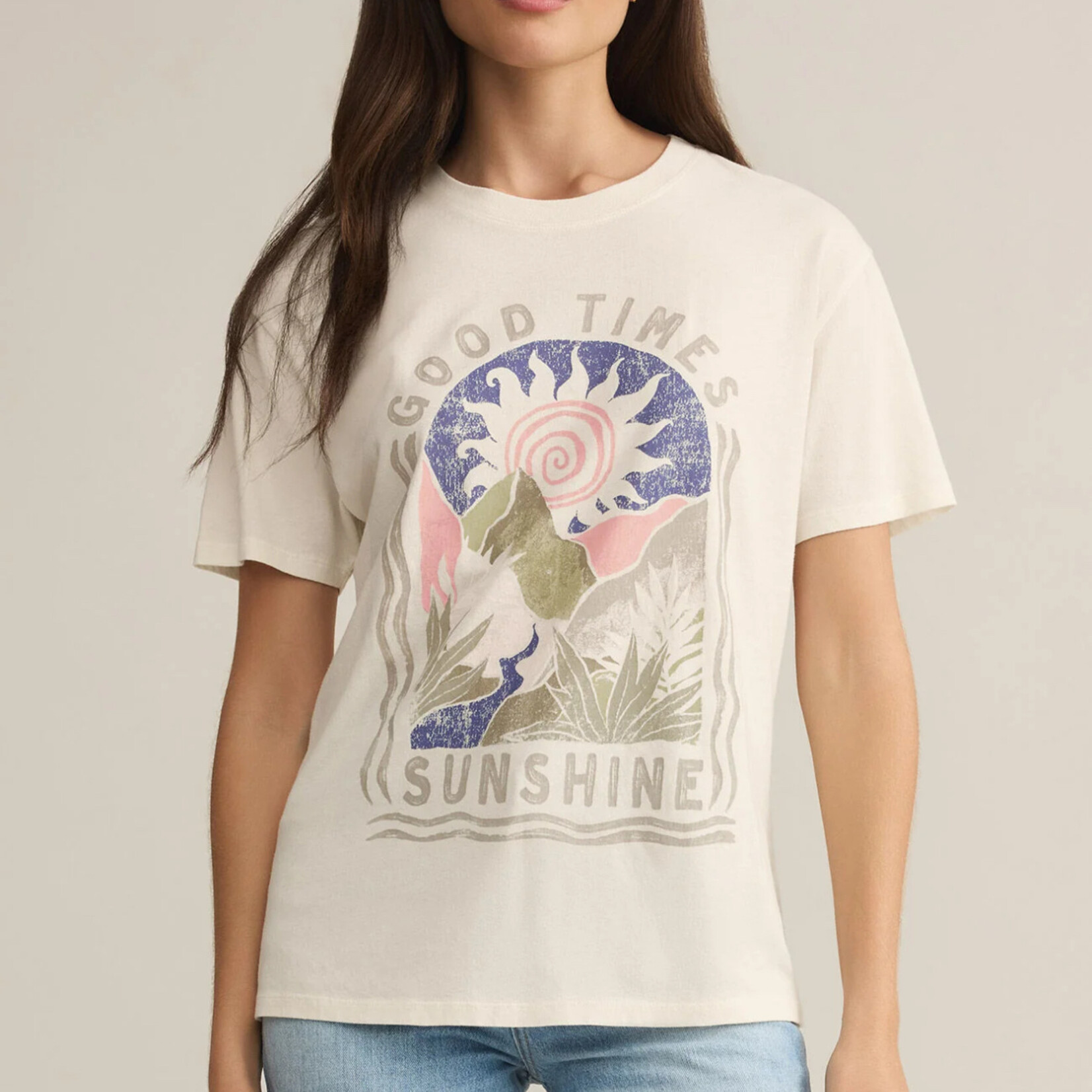 Z Supply Z Supply Sunshine Boyfriend Tee Sea Salt