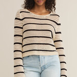 Z Supply Z Supply Kit Stripe Crochet Sweater Sea Salt