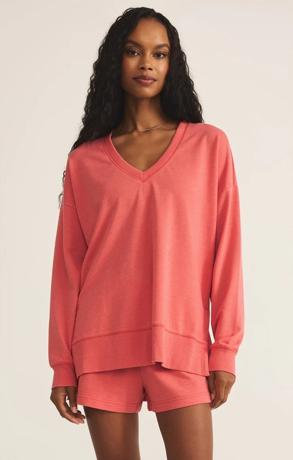 Z Supply Modern V-Neck Weekender Persimmon - The Shabby Pig