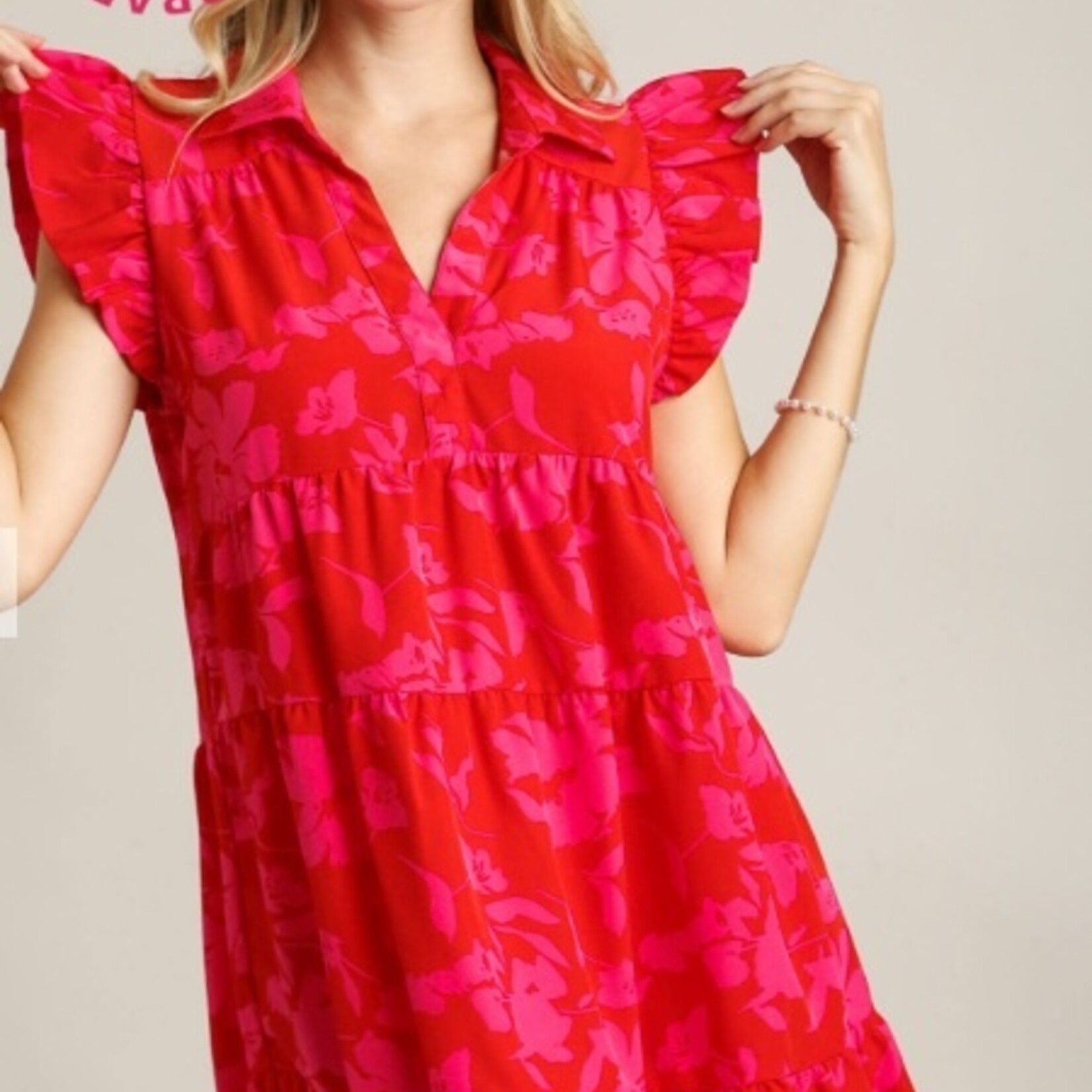 Z Supply Umgee Red Mix Floral Dress