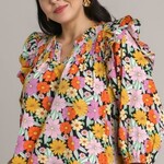 Umgee Umgee Mulitcolor Flower Print Plus Top