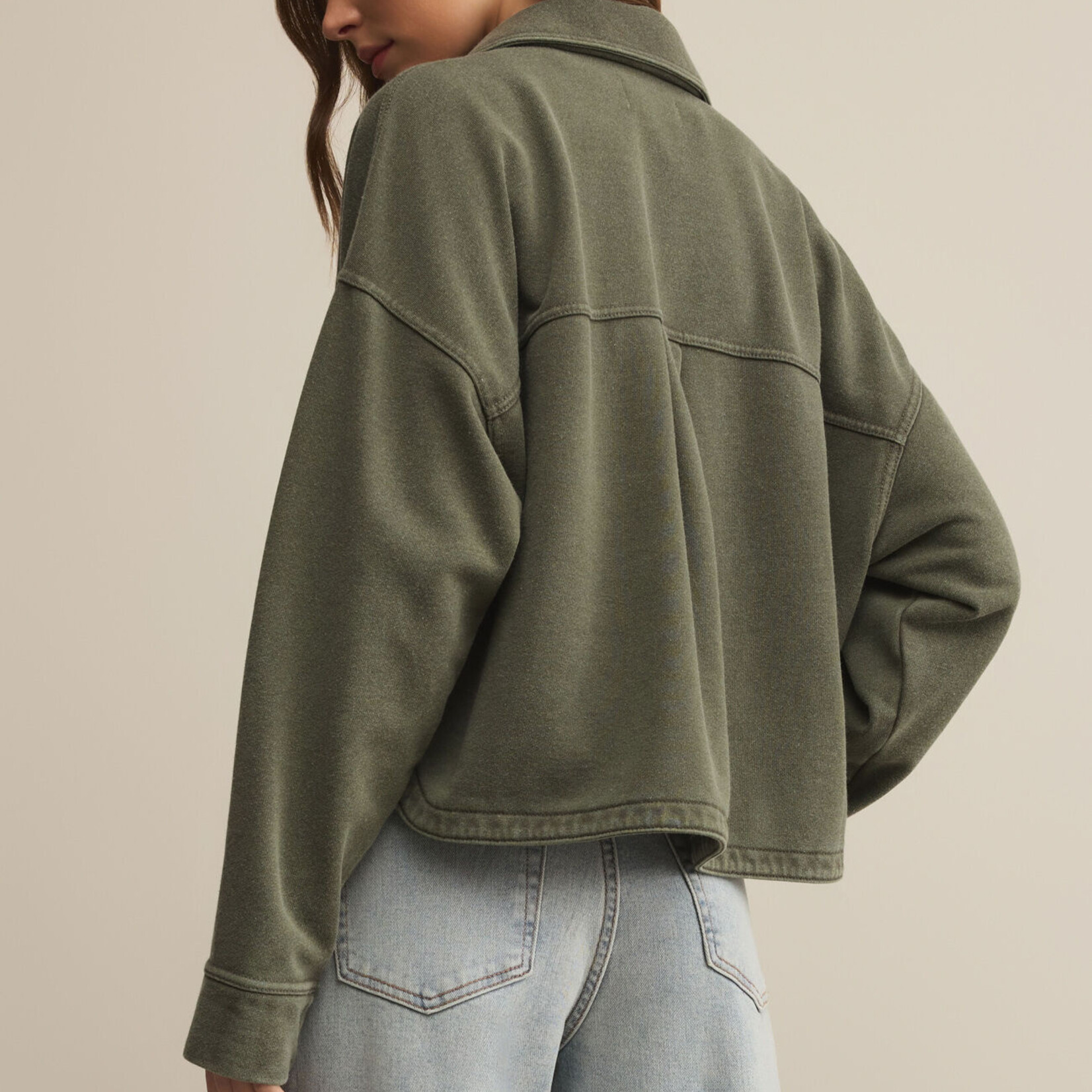 Z Supply Z Supply All Day Cropped Jacket Hunter Green