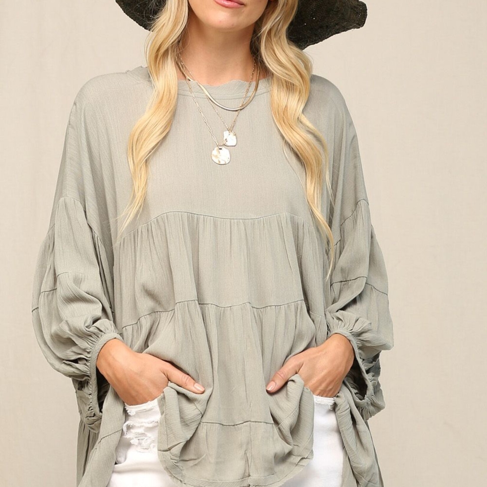 kye mi Kye Mi Babydoll Tunic Olive