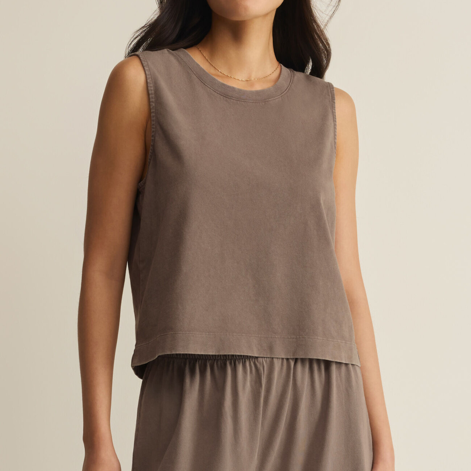 Z Supply Z Supply Sloane Jersey Muscle Tank Perfectly Taupe