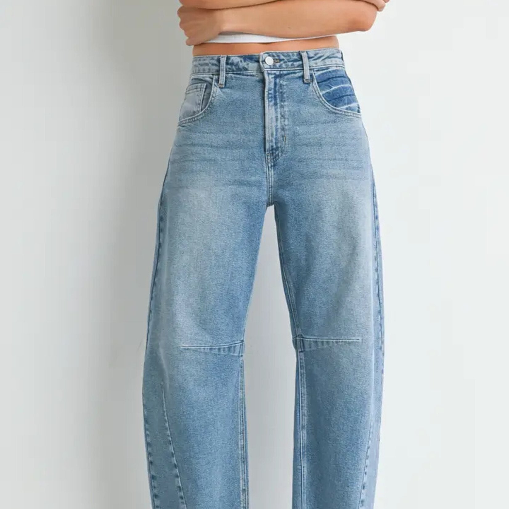 Just Black Lt Barrel Jeans