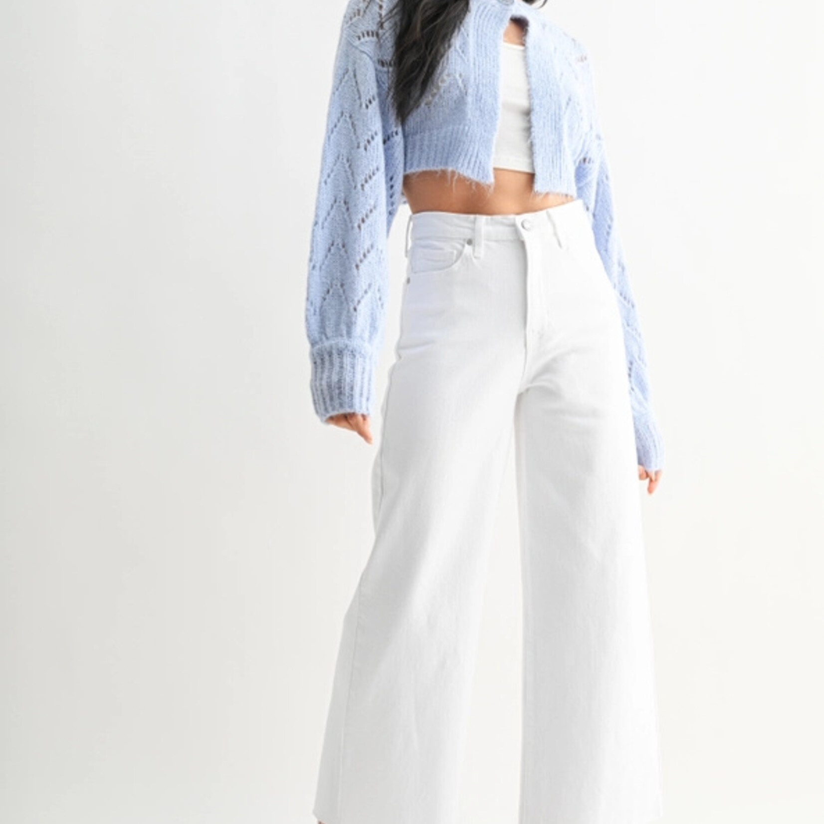 Just Black White Wide Leg