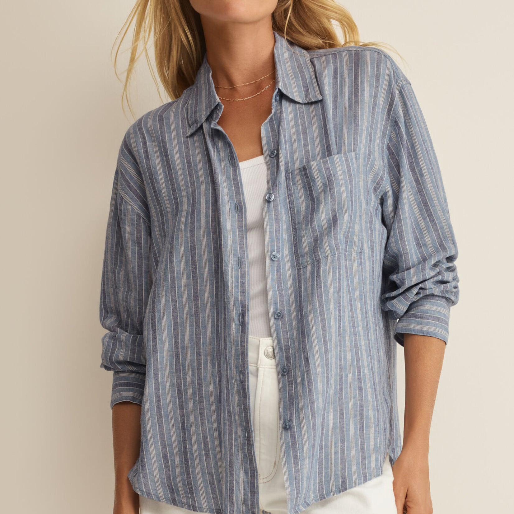 Z Supply Z Supply Perfect Button Up Indigo