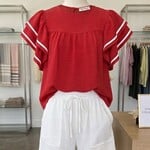 Carole Christian Carole Christian Red Ruffle Top