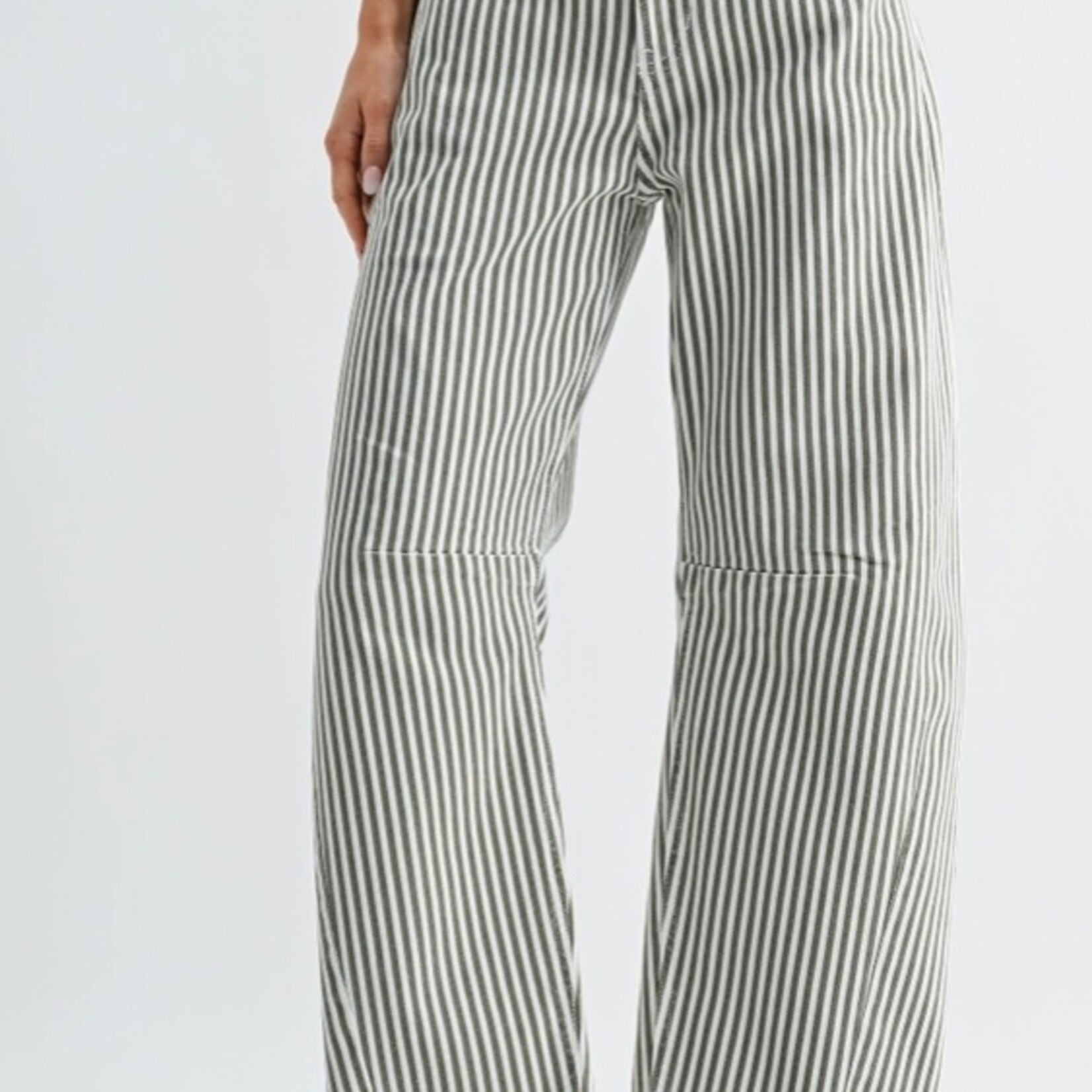 Just Black Olive Stripe Barrell Jeans