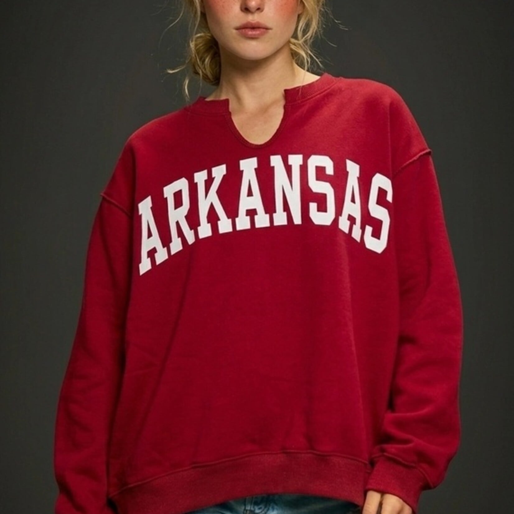 Arkansas Split Neck Sweatshirt