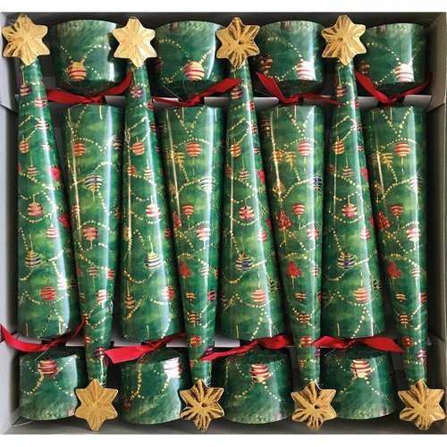 Caspari Caspari Glittering Tree 8ct Christmas Crackers Caspari Caspari Glittering Tree 8ct Christmas Crackers