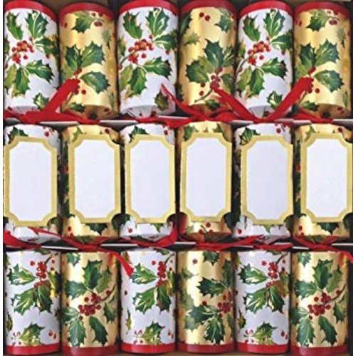 Caspari Caspari Gilded Holly Christmas Crackers Caspari Caspari Gilded Holly Christmas Crackers