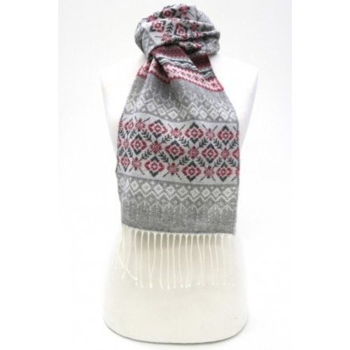 Calzeat Calzeat Fairisle Red Scarf Calzeat Calzeat Fairisle Red Scarf