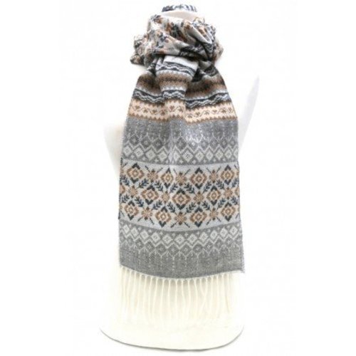 Calzeat Calzeat Fairisle Rust Scarf Calzeat Calzeat Fairisle Rust Scarf