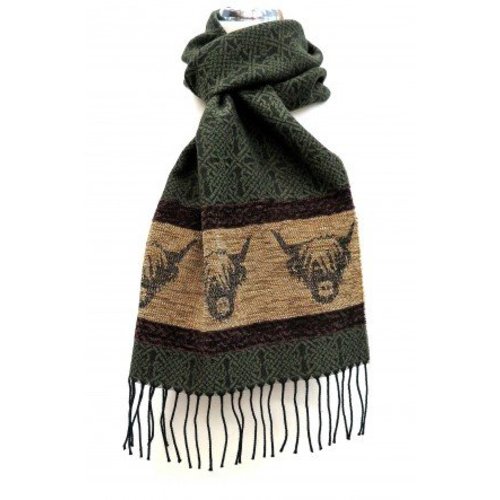 Calzeat Calzeat Jacquard Highland Cow Scarf Calzeat Calzeat Jacquard Highland Cow Scarf