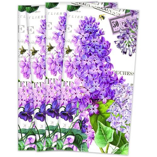 Michel Design Works Michel Lilac and Violets Hostess Napkin Michel Design Works Michel Lilac and Violets Hostess Napkin