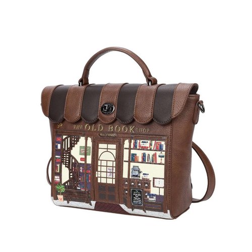 Vendula Vendula Book Shop Coffee Convertable Backpack Vendula Vendula Book Shop Coffee Convertable Backpack