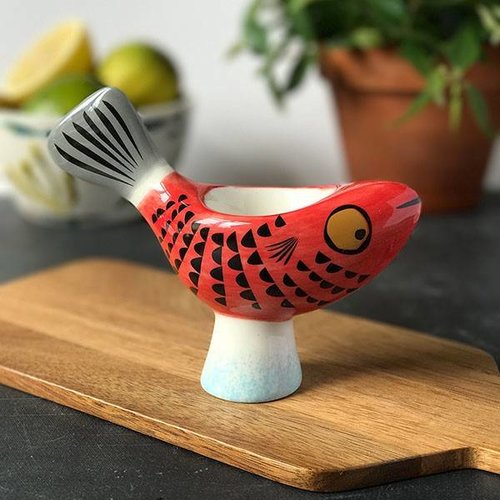 Hannah Turner Hannah Turner Fish Egg Cup - Red Hannah Turner Hannah Turner Fish Egg Cup - Red