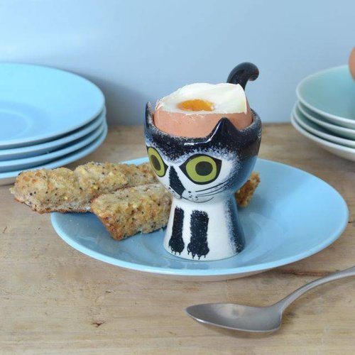 Hannah Turner Hannah Turner Black and White Cat Egg Cup Hannah Turner Hannah Turner Black and White Cat Egg Cup