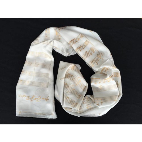 Mozart Serenade White Silk Scarf Mozart Serenade White Silk Scarf