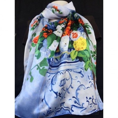 100% Austrian Silk Art Scarf - F. Bazille Flowers 100% Austrian Silk Art Scarf - F. Bazille Flowers