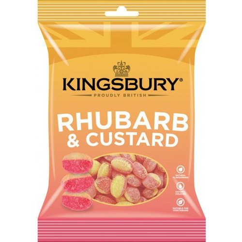 Kingsbury Kingsbury Rhubarb & Custard Bags 160g Kingsbury Kingsbury Rhubarb & Custard Bags 160g