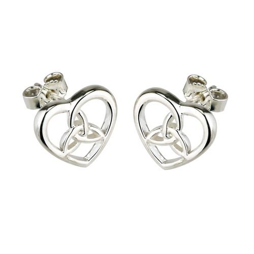 Solvar Solvar Small Celtic Knot in Heart Stud Earrings Solvar Solvar Small Celtic Knot in Heart Stud Earrings