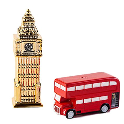 one hundred 80 degrees Salt & Pepper Shakers - Big Ben & Double Decker Bus one hundred 80 degrees Salt & Pepper Shakers - Big Ben & Double Decker Bus