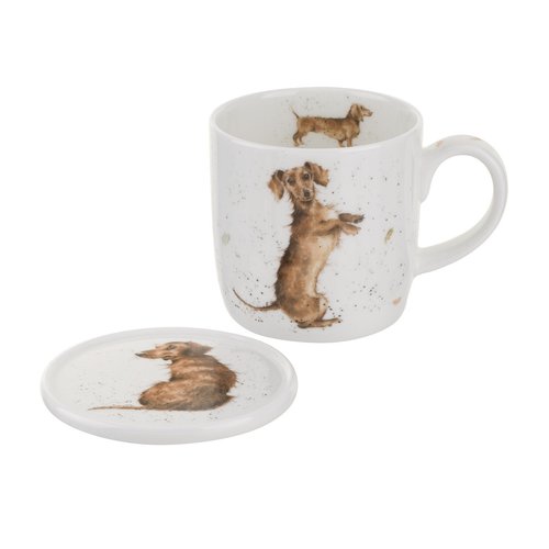 Wrendale Wrendale Hello Sausage (Dog) Mug & Coaster Set Wrendale Wrendale Hello Sausage (Dog) Mug & Coaster Set