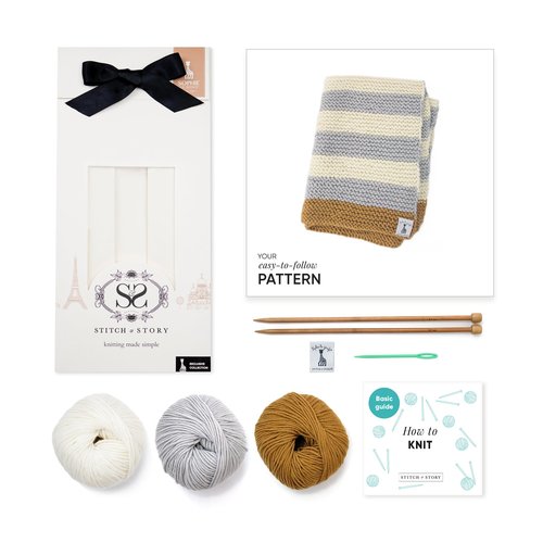 Stitch & Story Stitch & Story Sleepy Baby Blanket Knitting Set Stitch & Story Stitch & Story Sleepy Baby Blanket Knitting Set
