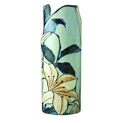 Dartington Crystal Dartington Crystal Silhouette D'art Vase - Hokusai - Lilies Dartington Crystal Dartington Crystal Silhouette D'art Vase - Hokusai - Lilies