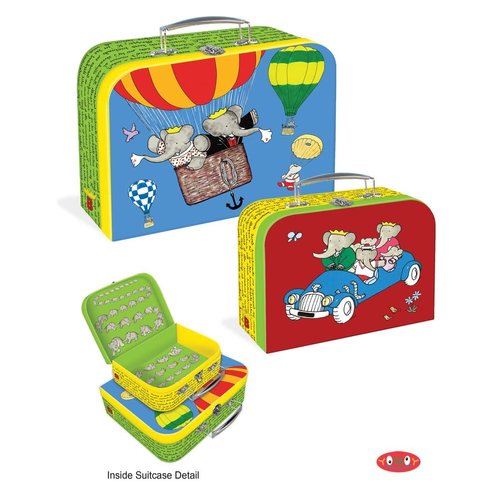 Babar Suitcases/Set of Two-Large(10.75" x 9 x 3.5") and Small (7.75" x 6.5" x 2.75") Babar Suitcases/Set of Two-Large(10.75" x 9 x 3.5") and Small (7.75" x 6.5" x 2.75")