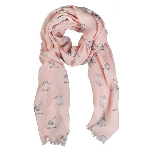 Wrendale Wrendale Designs Pink Champagne Bunny Scarf Wrendale Wrendale Designs Pink Champagne Bunny Scarf