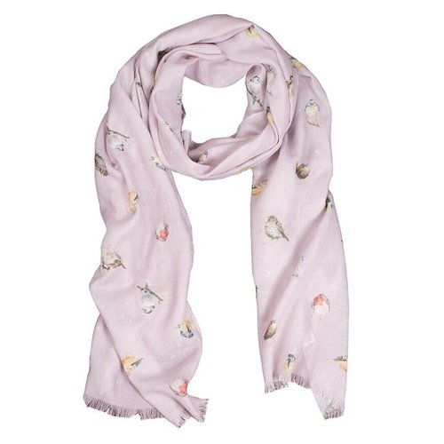 Wrendale Wrendale Designs Garden Birds Dusty Rose Scarf Wrendale Wrendale Designs Garden Birds Dusty Rose Scarf