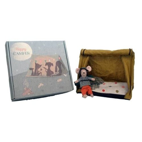 Maileg Maileg Happy Camper Tent & Mouse Maileg Maileg Happy Camper Tent & Mouse