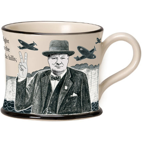 Moorland Pottery Moorland Pottery Winston Churchill Never Surrender Mug Moorland Pottery Moorland Pottery Winston Churchill Never Surrender Mug