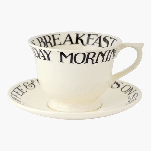 Emma Bridgewater Black Toast All Over Large Teacup & Saucer Emma Bridgewater Black Toast All Over Large Teacup & Saucer