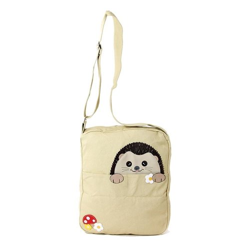 Sleepyville Peeking Hedgehog Canvas Messenger Bag Sleepyville Peeking Hedgehog Canvas Messenger Bag