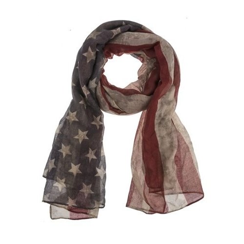 Lightweight Vintage American Flag Scarf Lightweight Vintage American Flag Scarf