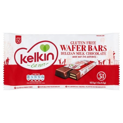 Kelkin Gluten Free Wafer Bars Belgian Milk Chocolate Kelkin Gluten Free Wafer Bars Belgian Milk Chocolate