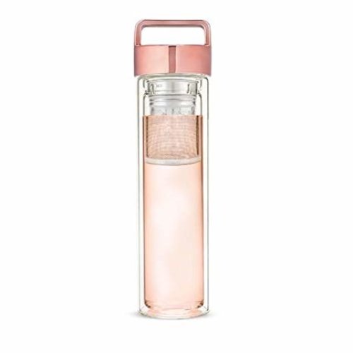 Pinky Up Dylan Rose Gold Glass Travel Infuser Mug Pinky Up Dylan Rose Gold Glass Travel Infuser Mug